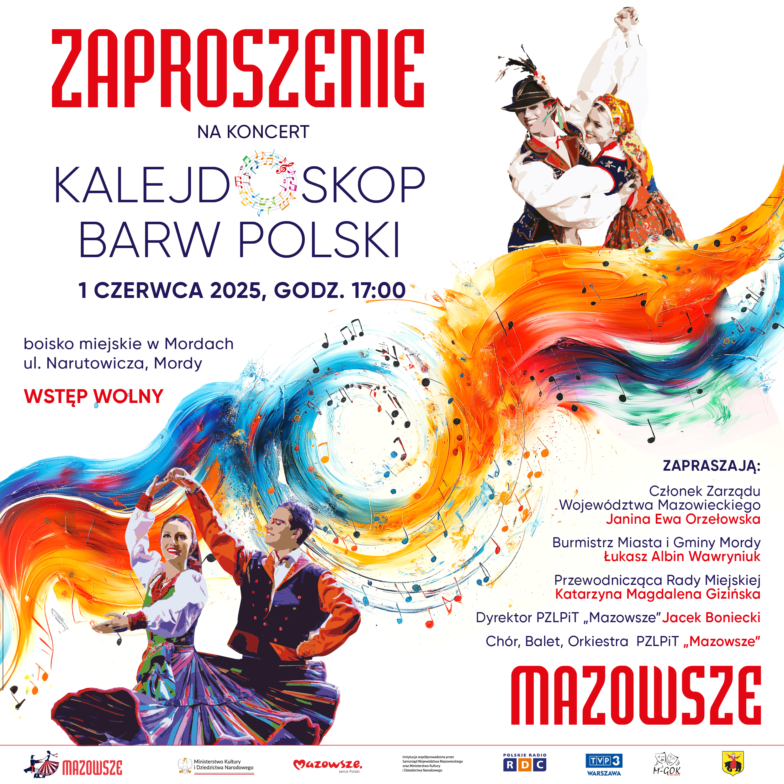 Read more about the article Wielkie wydarzenie kulturalne w regionie – koncert Zespołu „Mazowsze” w Mordach!