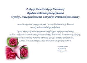 Read more about the article Z OKAZJI DNIA EDUKACJI NARODOWEJ