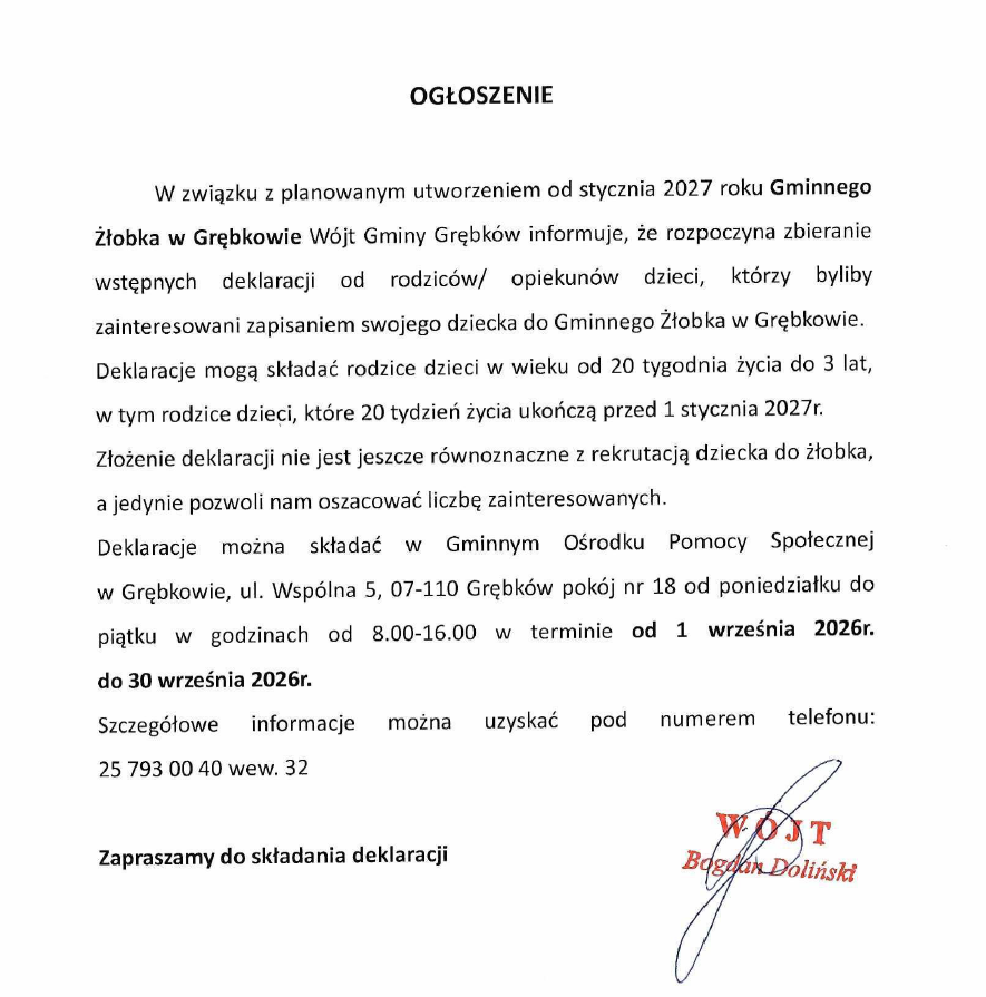 Read more about the article Ogłoszenie